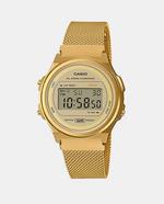 Relógio de homem Vintage A171WEMG-9AEF digital de aço dourado