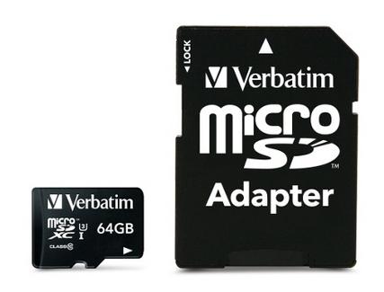 Verbatim MicroSDXC Pro 64GB Class 10 UHS-I com Adaptador
