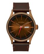NIXON – Relógio Sentry Leather- Bronze/Preto