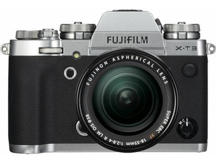 Kit Máquina Fotográfica Mirrorless FUJIFILM X-T3 + XF18-55mm + XF55-200mm (Prateado – 26.1 MP – Sensor: APS-C – ISO: 80 – 51200