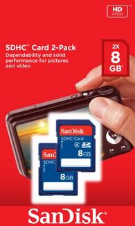 SanDisk SD Card 2-Pack 8GB