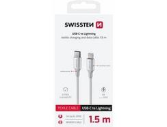 Cabo SWISSTEN Textile Usb-C – Lightning (Branco)