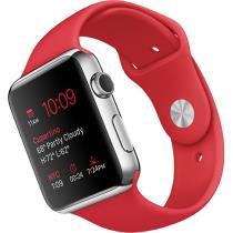 Apple Watch 42 Aço Inoxidável | Bracelete Sport Vermelha