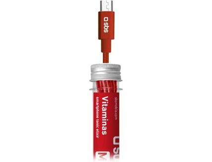 Cabo SBS Vitamina Micro USB (Micro USB – 1 m – Vermelho)