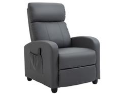 Poltrona de Massagem PU, Espuma, PP e Aço cor Gris 68x88x98 cm HOMCOM