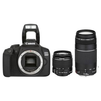 Canon EOS 2000D com Objetivas 18-55 IS + 75-300 DC CUBO