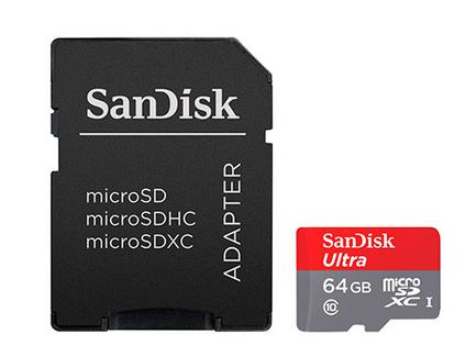 SanDisk MicroSDXC UHS-I 64GB c/Adap