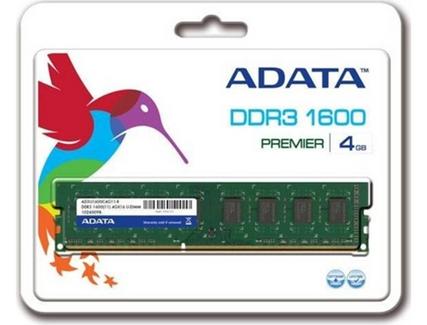 Memória RAM DDR3 ADATA 4 GB (1600 MHz – CL 11 – Verde)