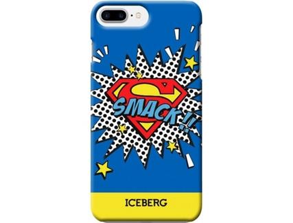 Capa iPhone 6 Plus, 6s Plus, 7 Plus, 8 Plus ICEBERG Superman Azul