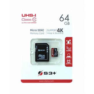 MEMÓRIA MICRO-SD S3+ 64GB CL10