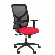 Cadeira de Escritório Operativa PIQUERAS Y CRESPO Motilla Preto e Vermelho (Braços reguláveis – Malha e Tecido)