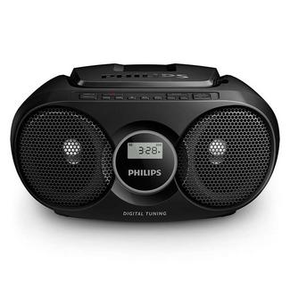 Rádio Boombox CD PHILIPS AZ215B/12 (Preto – Digital – FM – Pilhas e Corrente)