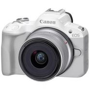 Kit Máquina Fotográfica CANON EOS R50 WHITE + RF-S 18-45MM SILVER (Encaixe: Canon RF – Abertura: F4.5-6.3)
