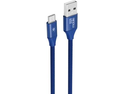 Cabo EASY MOBILE New Fashion (USB – MicroUSB – 1.5 m – Azul)