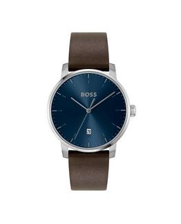 Boss – Relógio DEAN Azul Aço e Pele Castanha