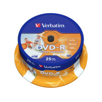 Verbatim DVD-R 16X Printable Pack 25 (43538)
