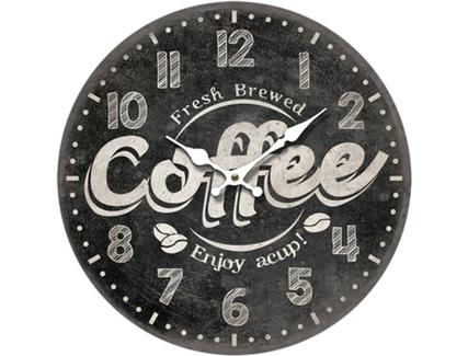 Relógio Parede BHP B991432 Coffee Preto