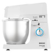 Sogo – Batedeira com Taça BAT-SS-14580 3-em-1 de 1200 W e de 6 Litros – Branco e Azul