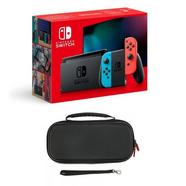 Nintendo Switch Azul Neón/Vermelho Neón V3 + Konix Luxury Bag Bolsa Preta