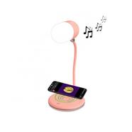 Nueboo Lâmpada LED Rosa com Carregador Qi + Coluna Power Music