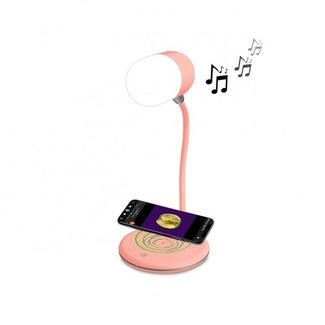 Nueboo Lâmpada LED Rosa com Carregador Qi + Coluna Power Music