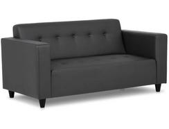 Sofá Preto BUDWING Pedro em Tecido Tufado – 3 Lugares – 170x60x79 cm