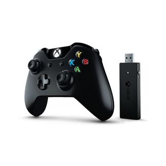 Gamepad Sem Fios Microsoft Xbox One Preto + Adaptador Sem Fios para Windows 10