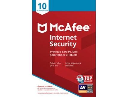 Software MCAFEE Internet Security (10 Dispositivos – 1 ano – PC, Mac, Smartphone e Tablet – Formato Digital)