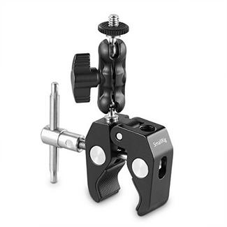 SMALLRIG Ballhead Clamp Magic Arm Adapter with Clamp and Standard 1/4 Screw – 2161