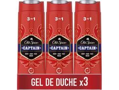 Gel de Duche e Champô OLD SPICE Captain (3 x 400 ml)