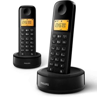 Telefone Fixo Philips Duo D1602W/34 Preto