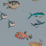 Papel de parede peixes Coordonne Azul-claro
