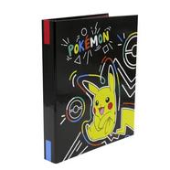 Pasta de 4 Argolas Pokémon Colorful Collection com Estampado Multicolor – Preto