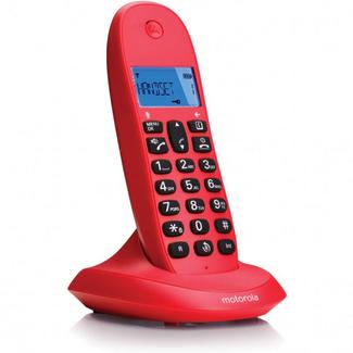 Telefone Fixo sem Fios Motorola C1001L – Vermelho