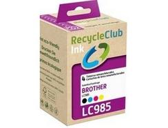 Pack 4 Tinteiros RECYCLECLUB LC985 Preto e Cores