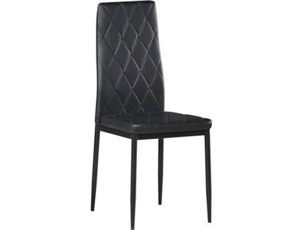 Conjunto 4 Cadeiras CSD Crown (Preto – Pele Sintética e Metal – 98 x 41 x 47 cm)
