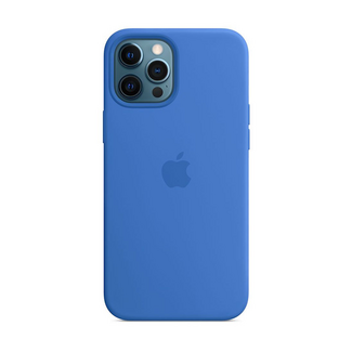 Capa Apple em silicone com MagSafe para iPhone 12 Pro Max – Azul Capri