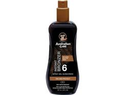 Protetor Solar AUSTRALIAN GOLD Instant Bronzer Spray Gel SPF 6 (237 ml)