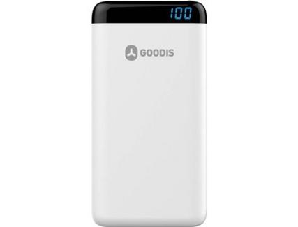Powerbank GOODIS GDP4763WH (10000 mAh – 1 USB – 1 MicroUSB – 2 USB-C – Branco)