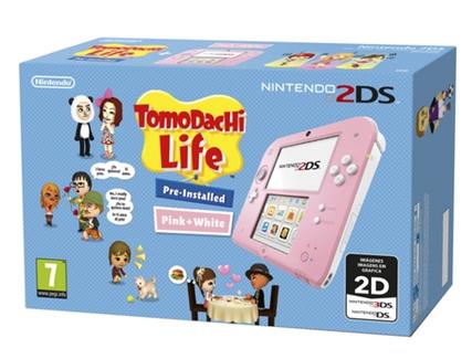 Consola Nintendo 2DS (Branco/Rosa) + Tomodachi Life (Pré-instalado)