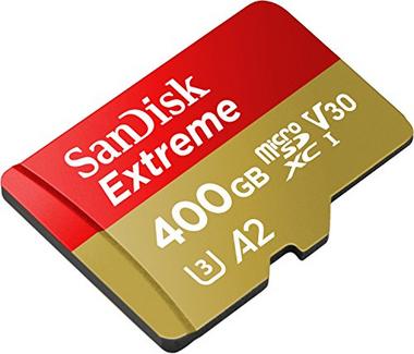 Sandisk Extreme microSDXC 400GB + SD Adapter + Rescue Pro Deluxe 160MB/s A2 C10 V30 UHS-I U3