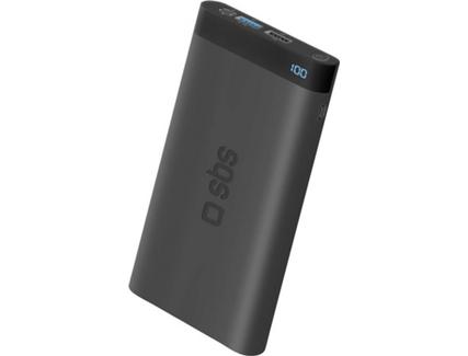 Powerbank SBS Dual Charge (12000 mAh – 2 USB – 1 USB-C – 1 Micro-USB – 1 Lightning – Preto)