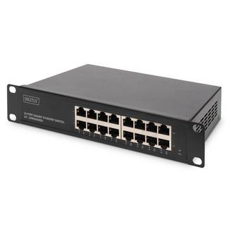 Digitus Conector Gigabit Ethernet de 16P portas e 10 in Não Administrado