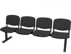 Cadeiras de Receção PIQUERAS Y CRESPO Villatoya Preto (4 lugares – Tecido)