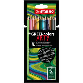 Estojo ARTY de 12 Lápis de Cor com Certificado FSC GREENcolors – Multicolor