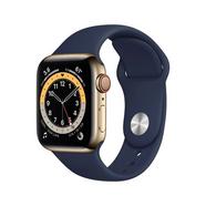 Apple Watch Series 6 Cellular 40mm Caixa em Aço Inoxidável Dourado/Azul Marinho Bracelete Desportiva
