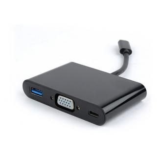 Adaptador Gembird USB-C p/ 3-in-1 Charging + VGA + USB3