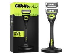 Máquina de Barbear GILLETTE Labs Neon Night com Barra Esfoliante + 1 Recarga de Lâmina