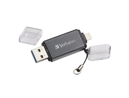Pen USB VERBATIM iStore ‘n’ Go (64 GB – USB 3.0 – Cinza)