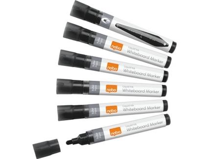 Pack de 10 marcadores NOBO c/ponta redonda de 3 mm (Preto)